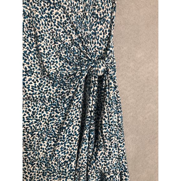 LOFT Bodycon Dress Women's Medium Ditzy Floral Front Tie - Picture 2 of 7